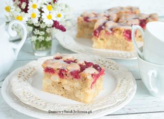 ciasto jabłkowo malinowe