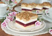 pyszne ciasto Malwiny z wiśniami i słonecznikiem