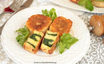 roladki ziemniaczane ze szpinakiem w waflu