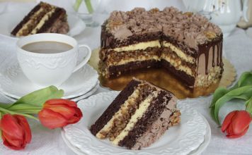 tort czekoladowo orzechowy z nutą kawy