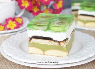 ciasto Shrek bez pieczenia z bananami