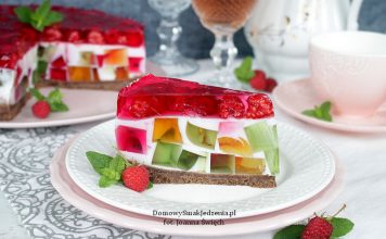 galaretkowiec z malinami bez pieczenia